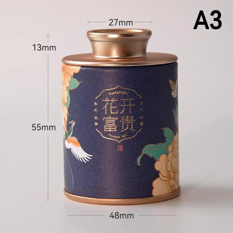 Portable Home Exquisite Small Tea Paper Packaging Cans Mini Empty Tin Qme A3