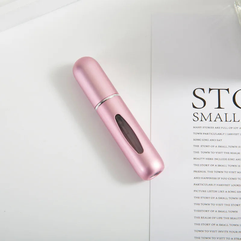 1/3/5/10pcs travel Leak portable mini perfume bottle with Bottom Fill Function aluminum refillable 5ml spray bottle Qme Auburn pink Metal 5ml