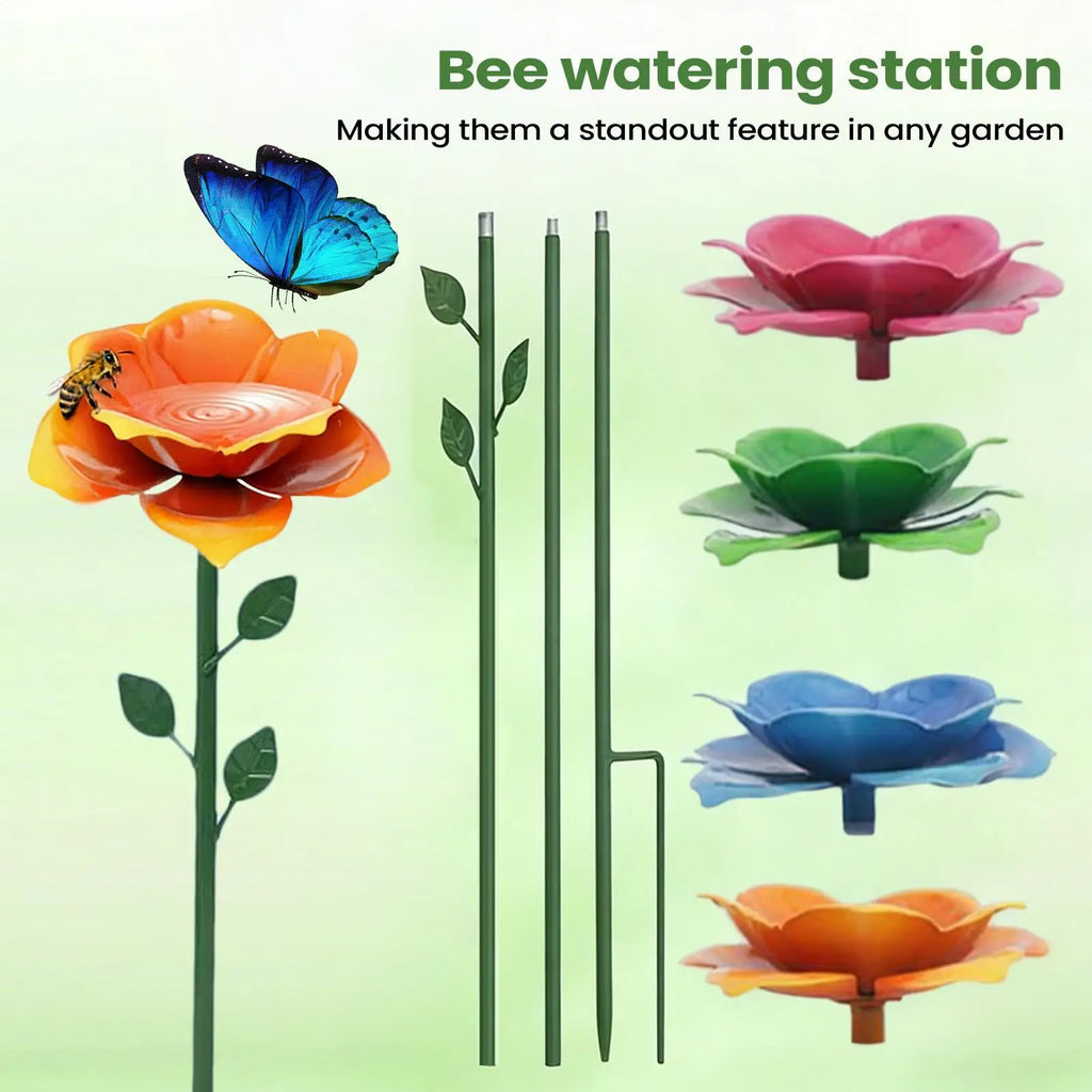 4pcs Bee Drinking Station Birds Animals Hydration Bee Drinking Flower Shape Dish For Park Balcony Backyard Yard Terrace Farm Qme