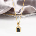 Top Quality Women Girls Square Crystal Choker Fashion Geometric Pendant Luxury Holiday Jewelry Gifts Accessories Wholesale Qme Black