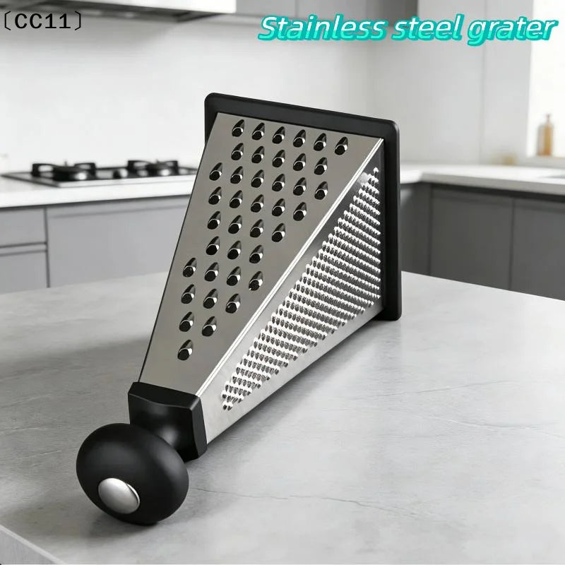 Stainless Steel 4 Sided Pyramid Grater Non Slip Handle Perfect Home Qme