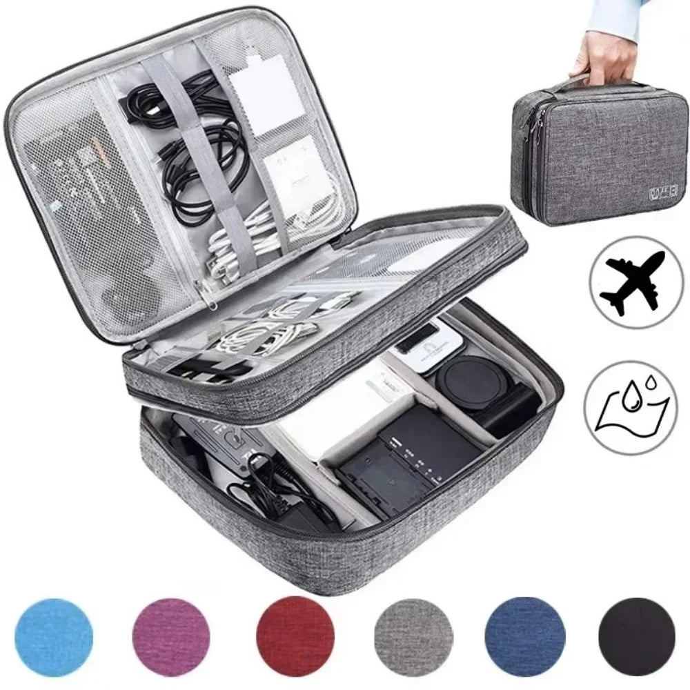 Portable Storage Bag Cable Data Cord Organizer Travel USB Gadget Bag Small Electronics SD Card Power Bank Waterproof Storage Bag Qme