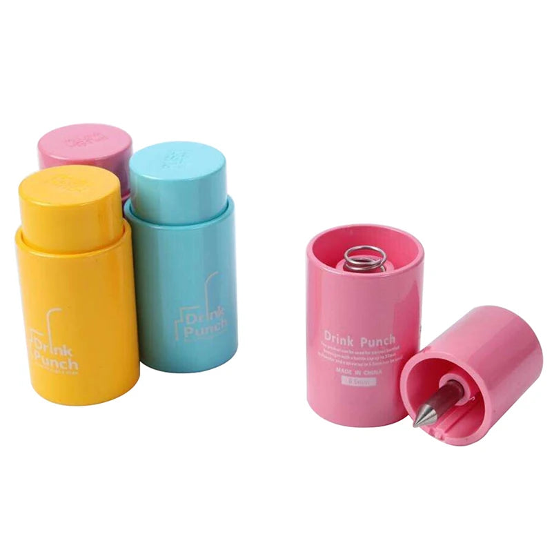 Mini Water Drill Bottle Opener Tools Drink Punch Cover Hole Straw Qme