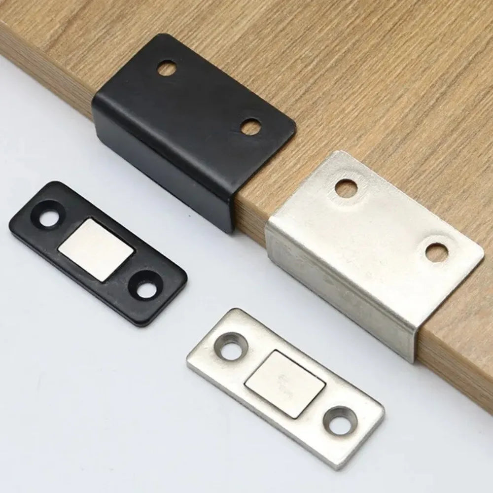 10-1PCS L-shaped Magnetic Door Closer Self-adhesive Invisible Cabinet Door Suction Wardrobe Magnetic Strip Patch Door Stopper Qme