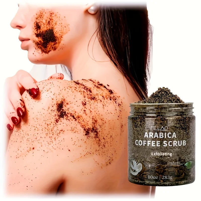 MELAO Arabica Coffee Scrub - All Natural Exfoliating Body Scrub for Skin Care Dead Sea Salt and Arabica Coffee Moisturizing Qme