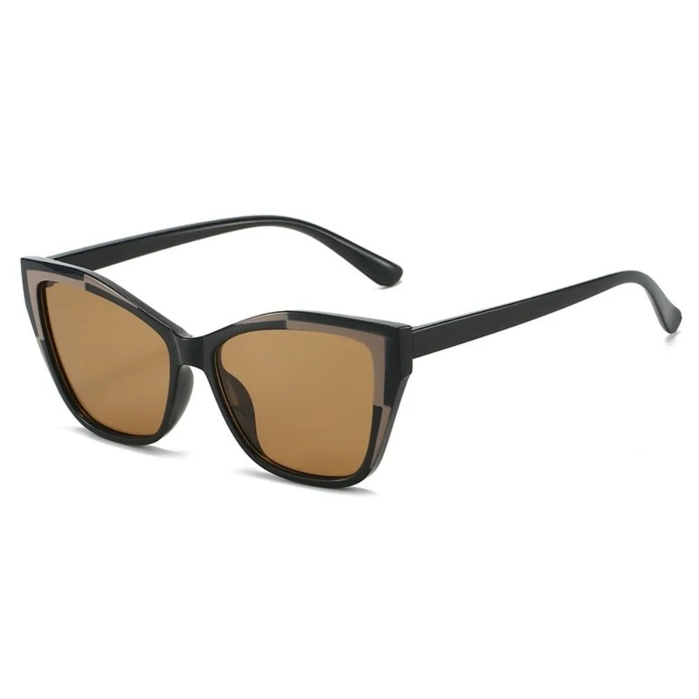 Exquisite Y2k Cat Eye Sunglasses Steampunk Contrast Color Fashion Sunglasses Square Frame Gradient Fashion Shades Driving Qme Style C