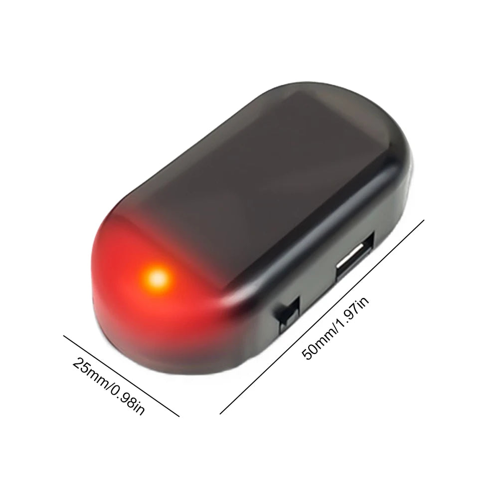 Solar Powered Car Fake Security Light Blue/Red Light Simulated Dummy Alarm Wireless Strobe Signal Alarm Anti-Theft Caution Lamp Qme