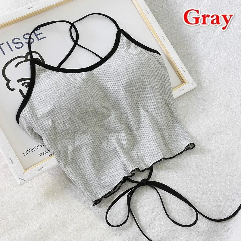 Summer Wild Solid Without Rims Gather Anti Emptied Wrapped Chest Qme One Size Gray