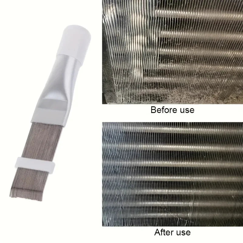 Air conditioner fin cleaning brush, fin straightener, air conditioner cleaning tool Qme