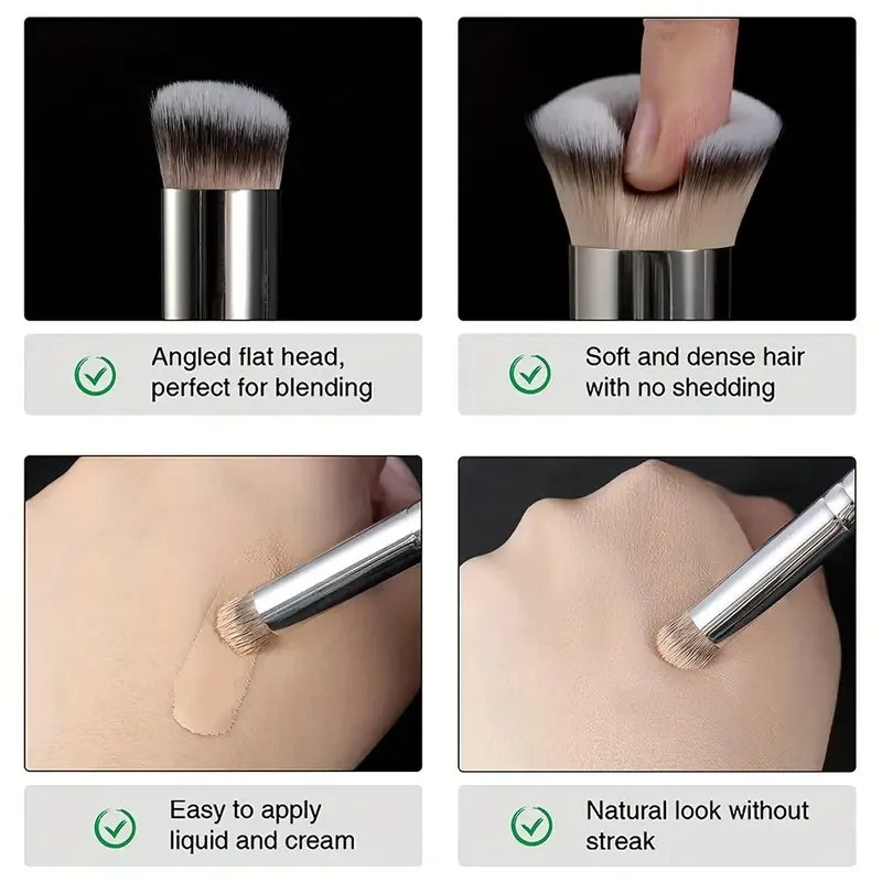 Foundation concealer brush, nose contour blush brush, perfect dense makeup brush for the eyes, ideal gifts & convenient travel Qme