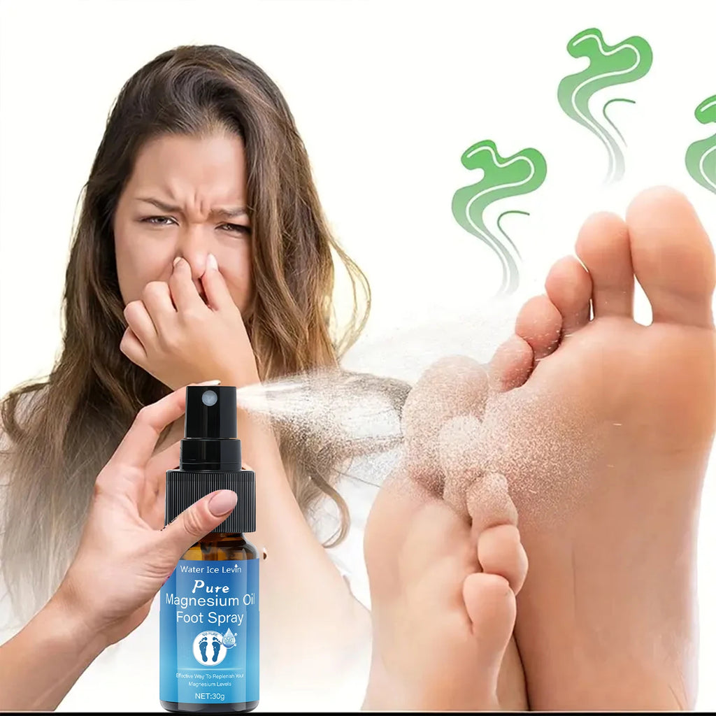 Pure Magnesium Oil Foot Spray with Vitamin E - Moisturizing, Fast-Absorbing Foot Care for Elastic, Smooth Skin Qme