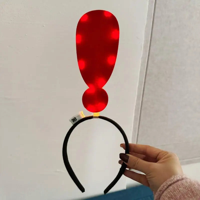 Unique Arrow Light Headband Funny Question Mark Hair Band Christmas Favors Girl Headgear Holiday Hair Hoop Costume Headpiece Qme A5