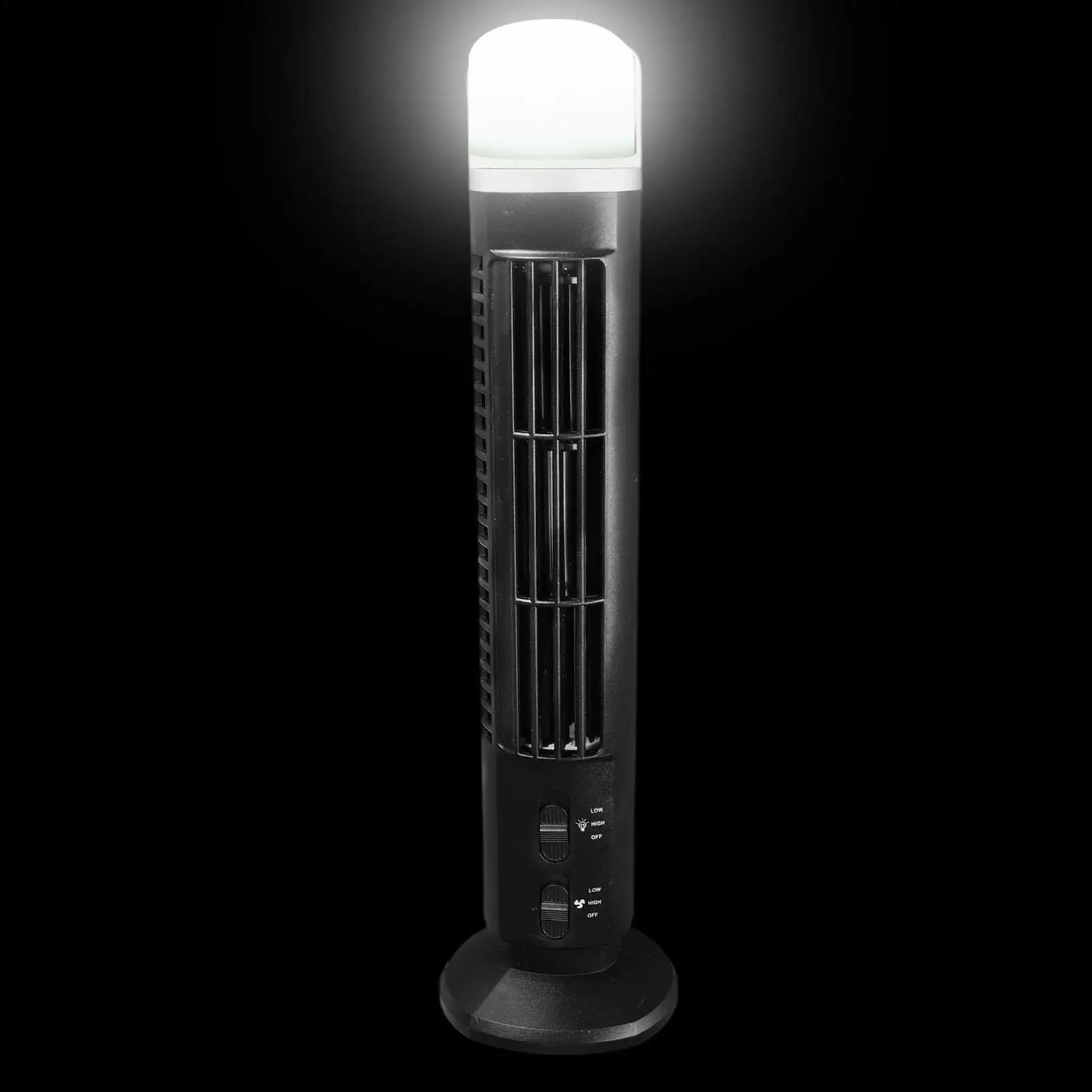 Tower Fan for Bedroom 2-Speed Quiet USB/Battery with Nightlight Portable High Velocity Tower Fan for Bedside Living Room Kitchen Qme