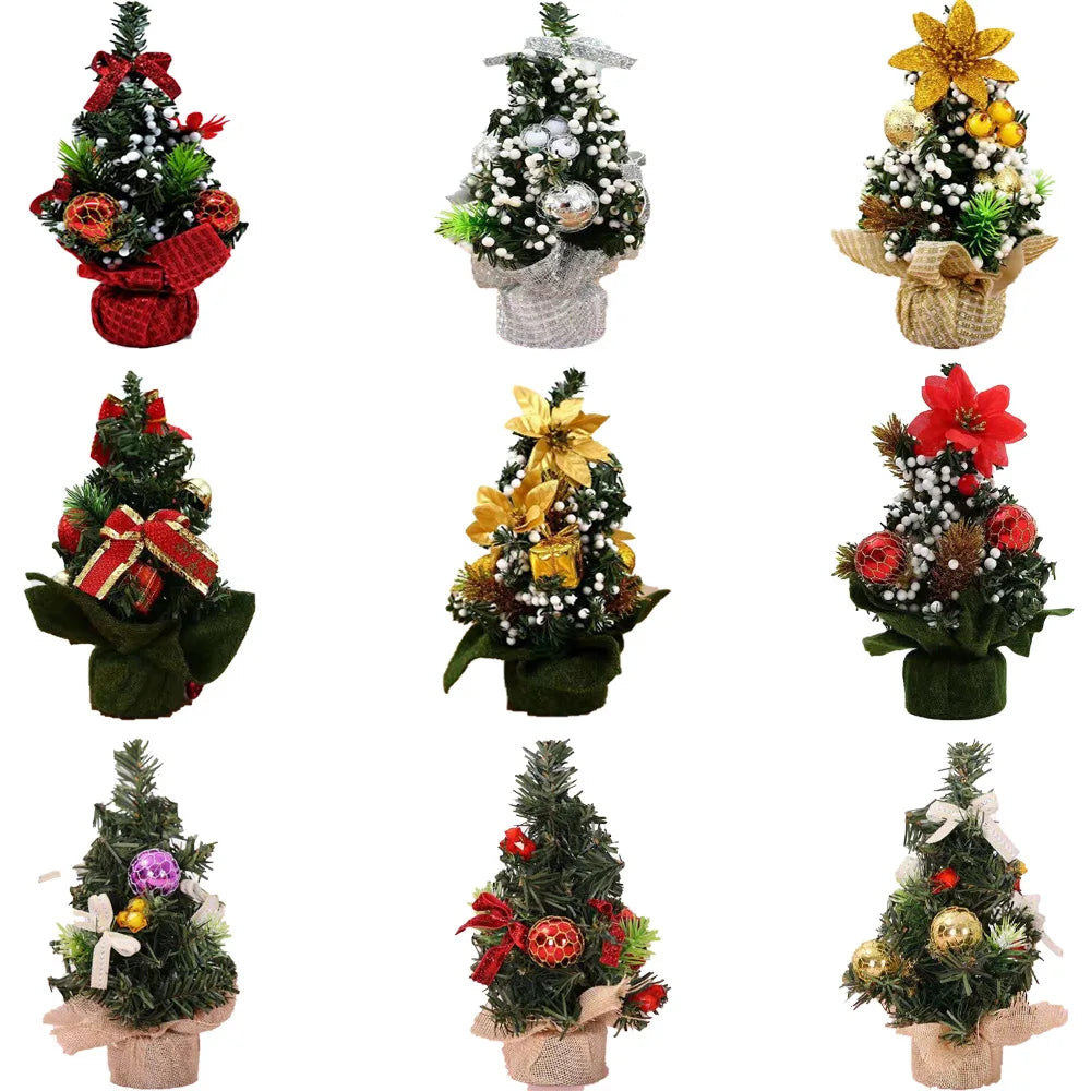Mini Christmas Tree Small Desktop Ornament Xmas Decor Home Shop Qme