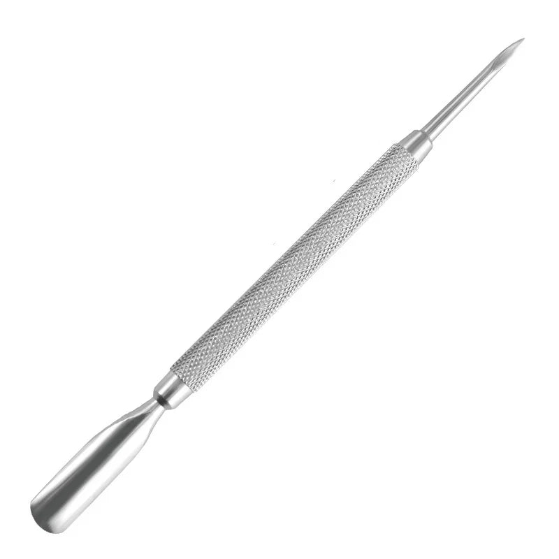 Cuticle Pusher Double Sided - Sharp Edge Spoon Shaped Dual Ended Cuticle Pusher Remover Clean Stainless Steel Manicure Pedicure Qme 1pc