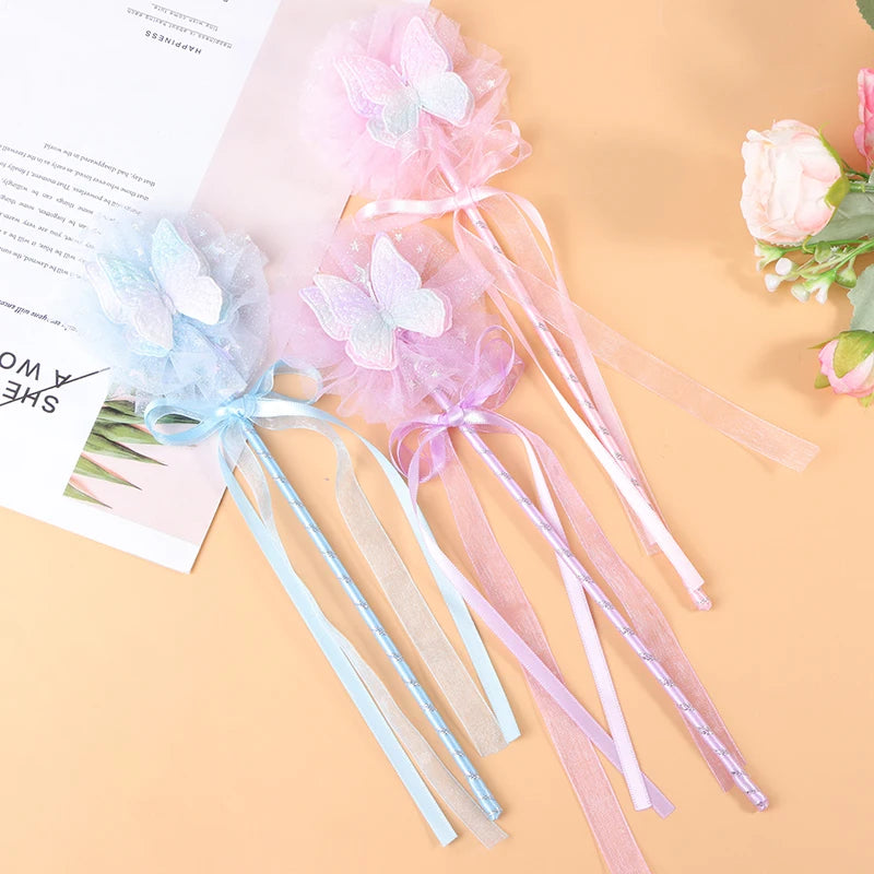 Butterfly Stick Fairy Wand Princess Cosplay Props Wand For Girls Birthday Halloween Party Supplies Qme
