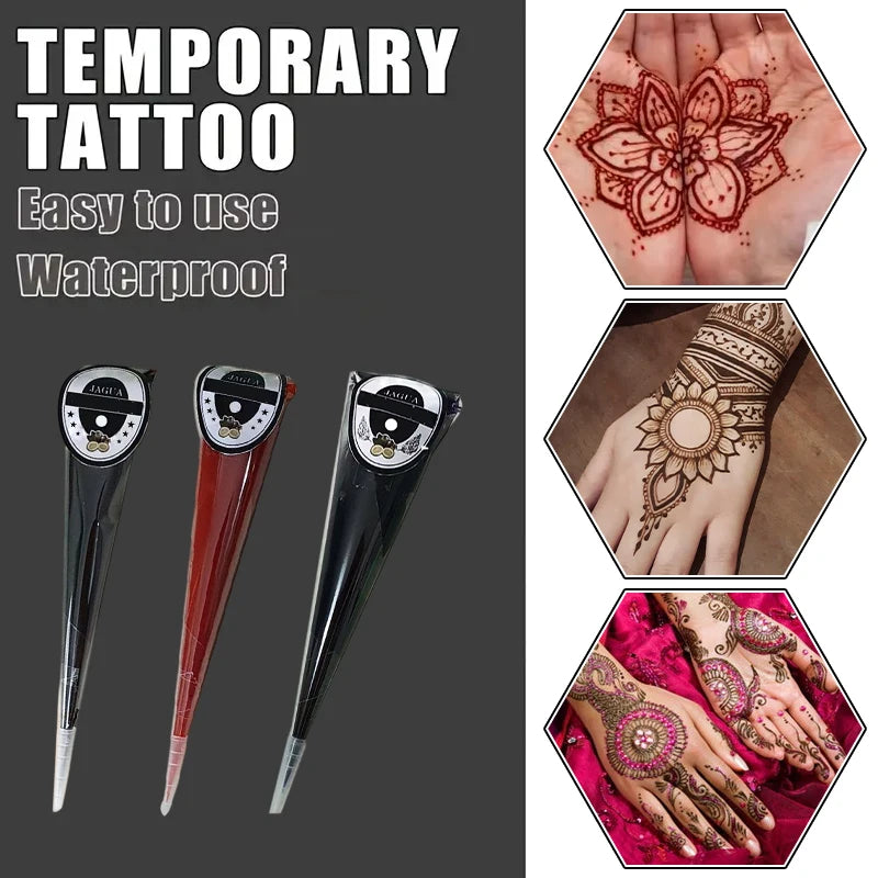 Semi-permanent Henna Paste Temporary Tattoos Waterproof Body Art Qme