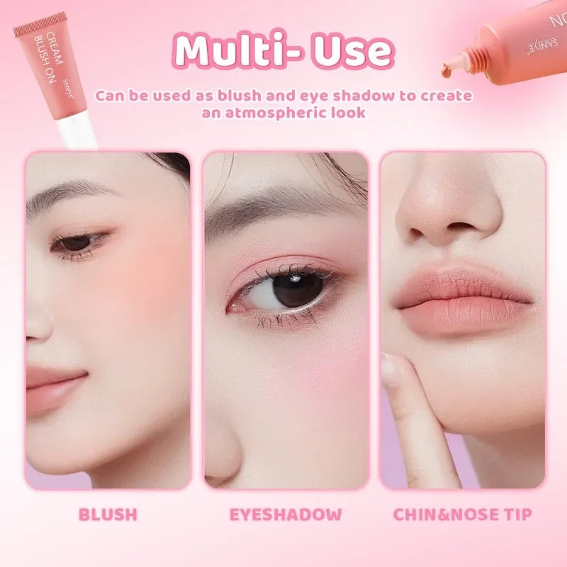 Blush Liquid Blusher Cheek Makeup Blush Matte Peach Pink Blusher Cosmetics Moisturizing Liquid Cream Stick Facial Shadow Beauty Qme