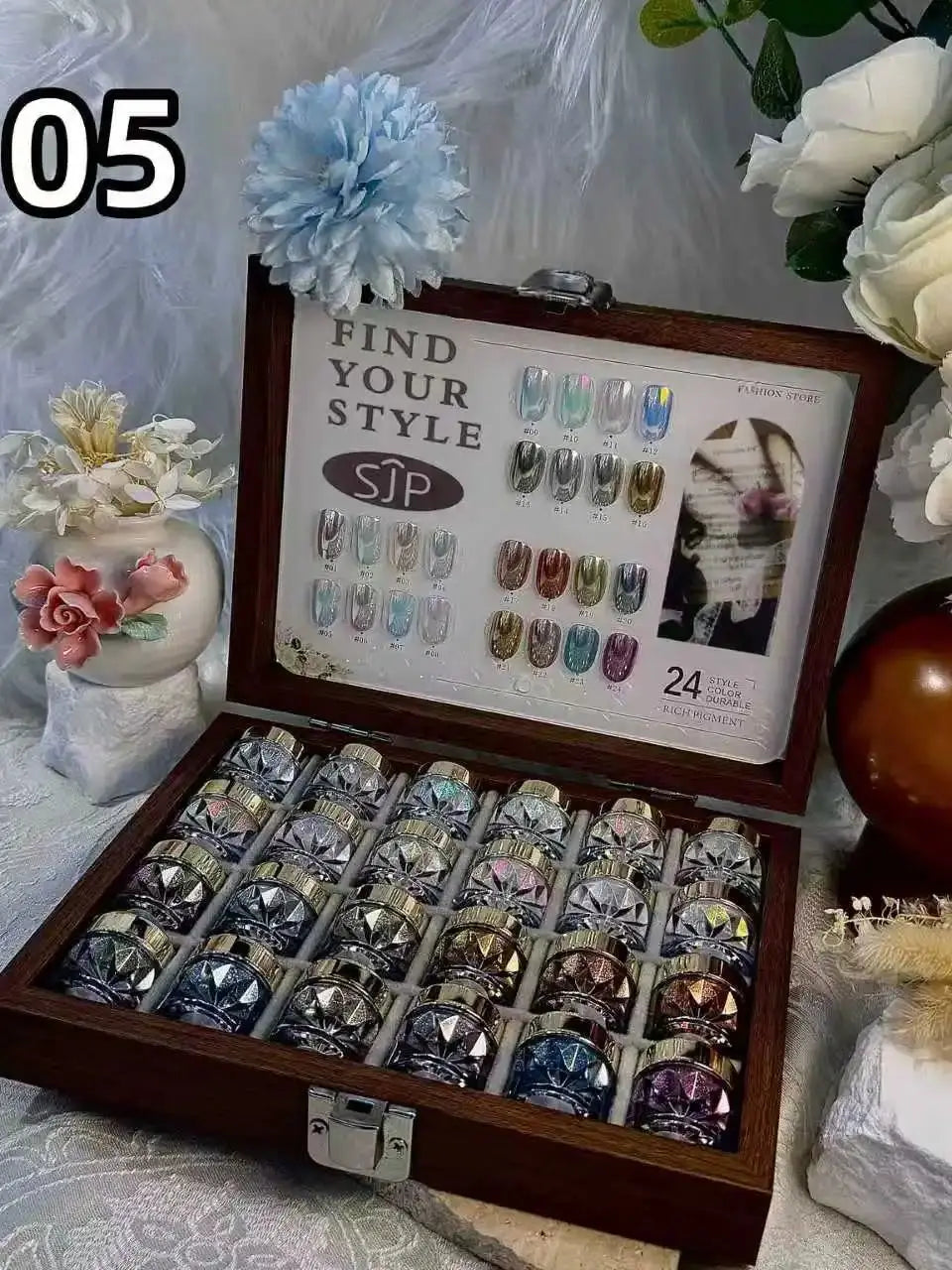 12 24 Aurora Chrome Powder Nai High-end Mirror Magic Storage Box Qme 05