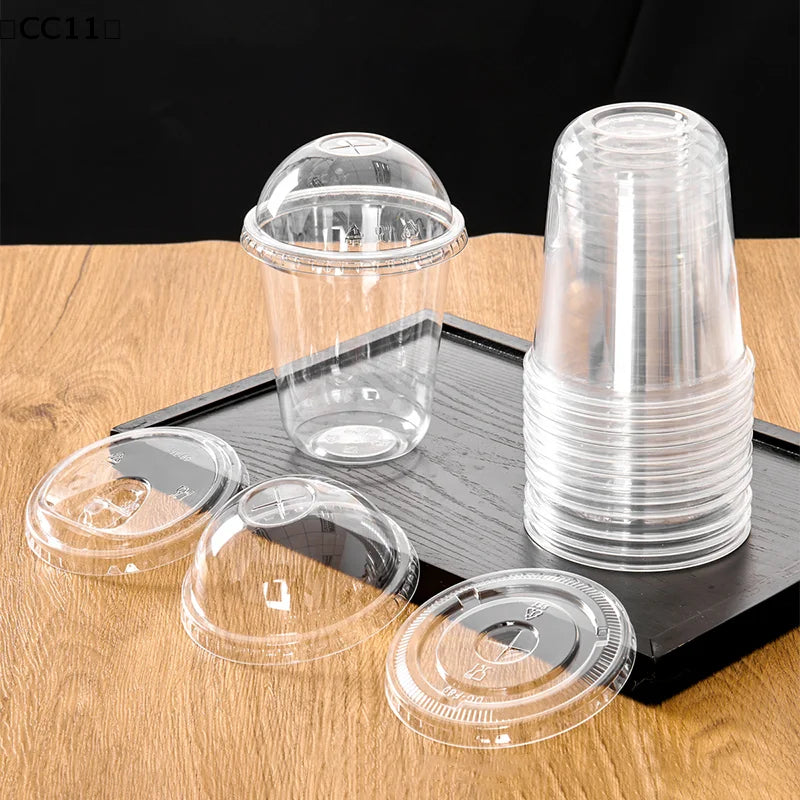 Durable Plastic Yogurt Parfait Cups Lids Pudding Clear Storage Can Qme
