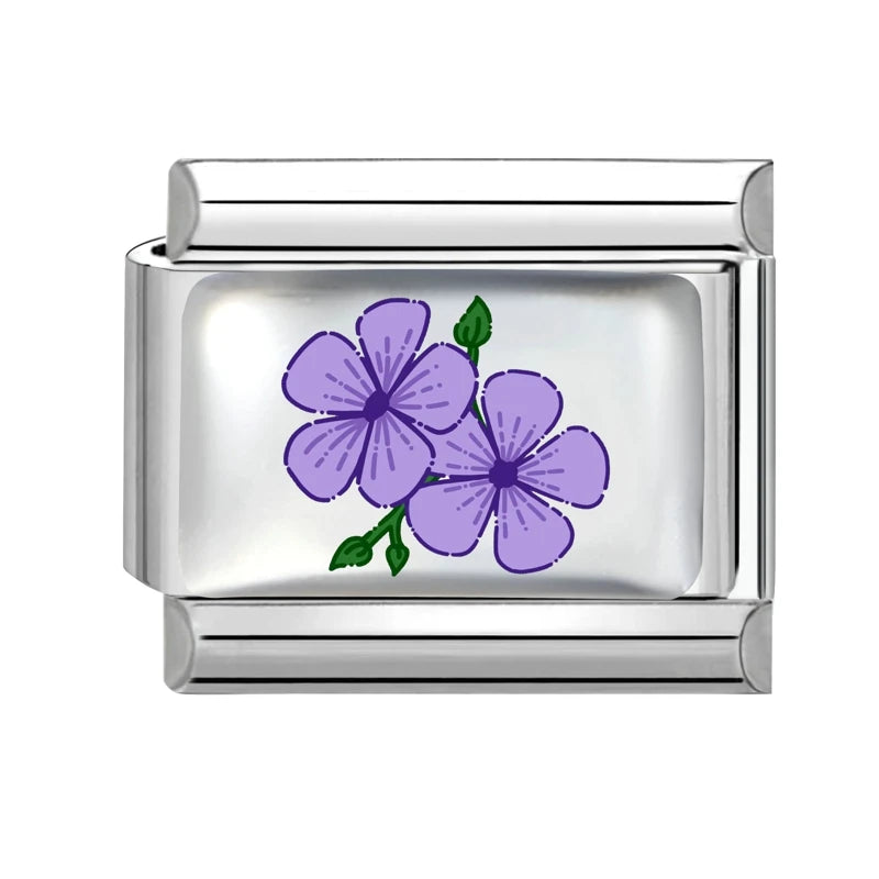 Fashion African Daisy Iris Peony Rose Flower Butterfly Italian Charm Fit 9MM Stainless Steel Bracelet Women Men DIY Jewelry Gift Qme Style 6