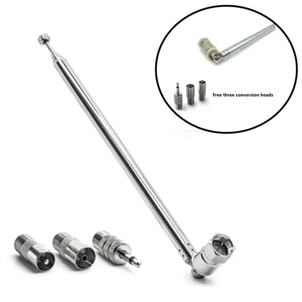 Rod Antenna 3.5mm Adapter FM Radio Antenna Replacement Telescopic Screw F Type Male Plug Connector AV Stereo Receiver Amplifier Qme