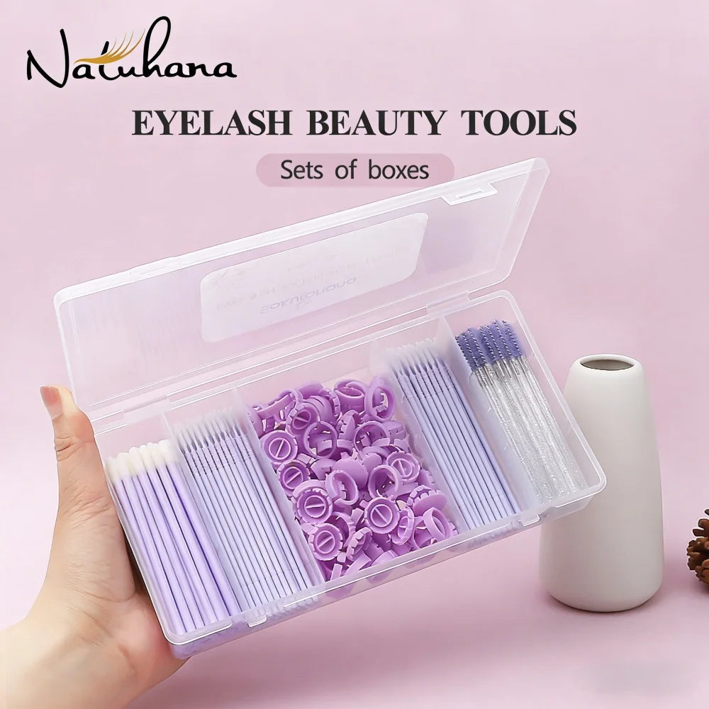 NATUHANA Lash Extension Supplies Disposable Mascara Wands Glue Rings Qme