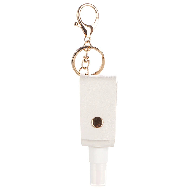 Hand Sanitizer Bottle Mini Hands Hydroalcoholic Gel PU Leather Qme White