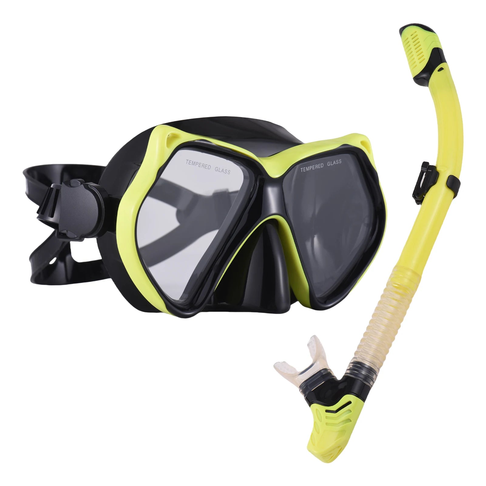 Snorkel Set for Adults Dry Snorkel with Purge Valve Travel Goggles and Snorkel Set for Adults Snorkeling Gear Qme