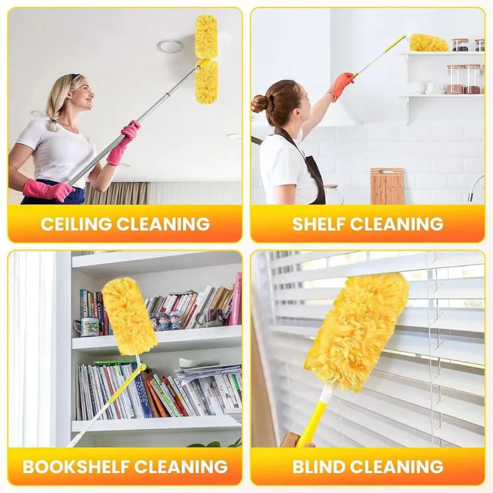 Double Sided 360 ° Electrostatic Precipitator for Household Clean Ceiling Corner Dust Spider Web Replaceable Dust Removal Cloth Qme