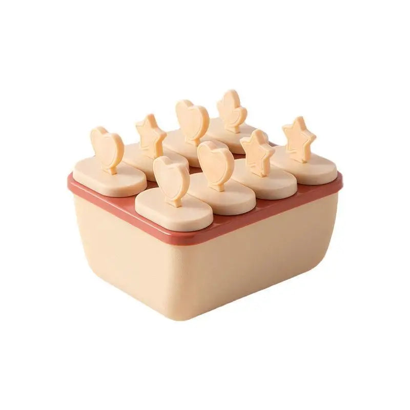 8 Hole Plastic Ice Cream Mold Reusable Stick Chocolate Dessert Easy Qme Nordic pink