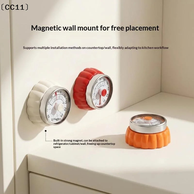 Cute Pumpkin Mechanical Timer No Battery Needed Kids Self-discipline Qme