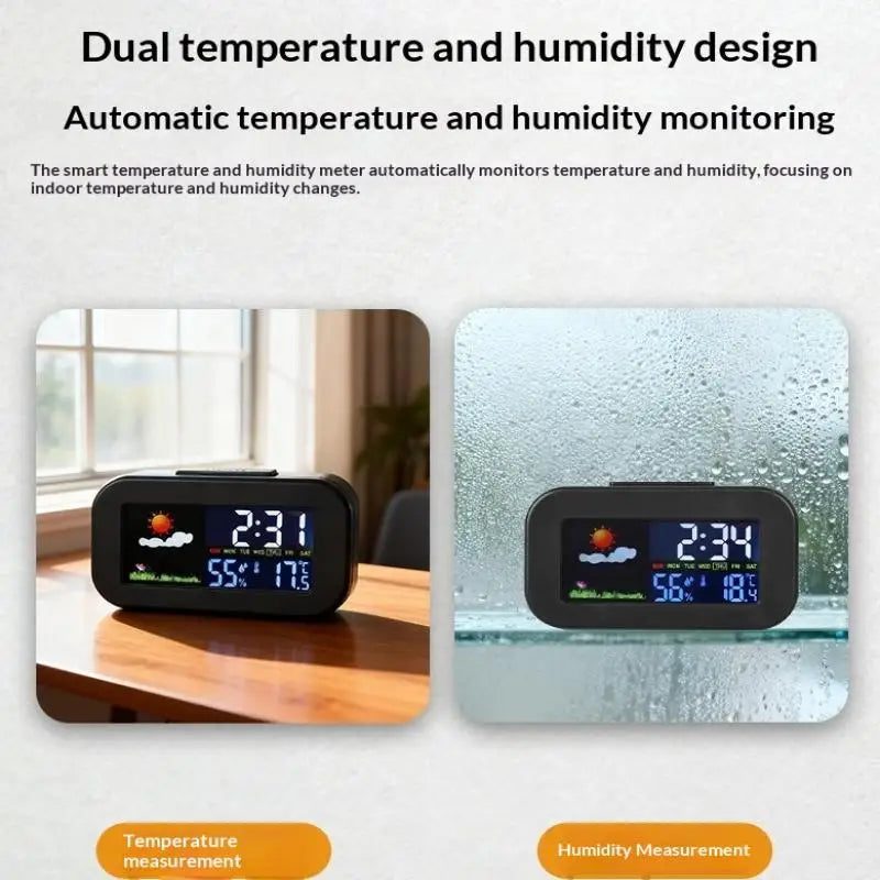 Display Temp Humidity Monitor Backlit Kids Teens Perfect Bedroom Dorm Qme Default Title