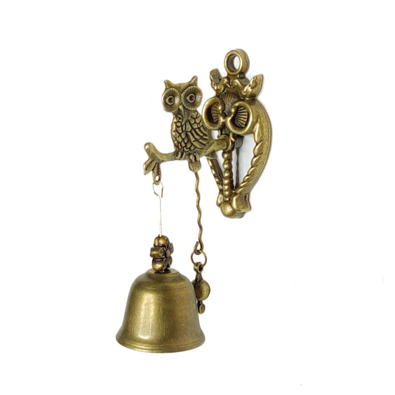Vintage Style Animal Doorbells Metal Iron Bells Wind Bells Puppy Elephant Owls Wall Hanging Decoration Outdoor Wind Chimes Gift Qme A1