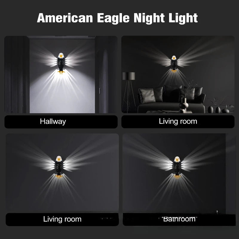 Black Eagle Wall Lamp Creative 3D Light Modern Decorative Ambient Qme