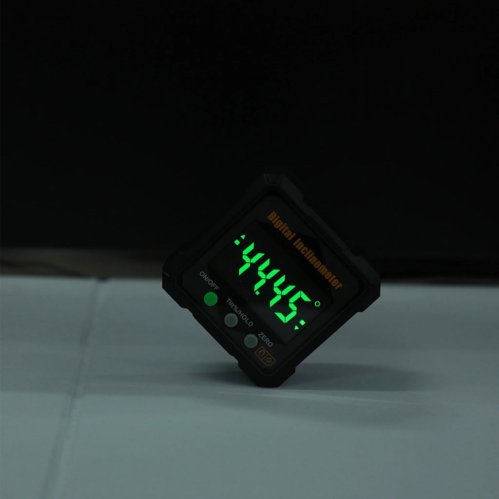 Digital Angle Finder LED Screen 4-Side Magnetic Angle Gauge Wear Resist Hanging Level Box Angle Measuring Instrument Level Qme