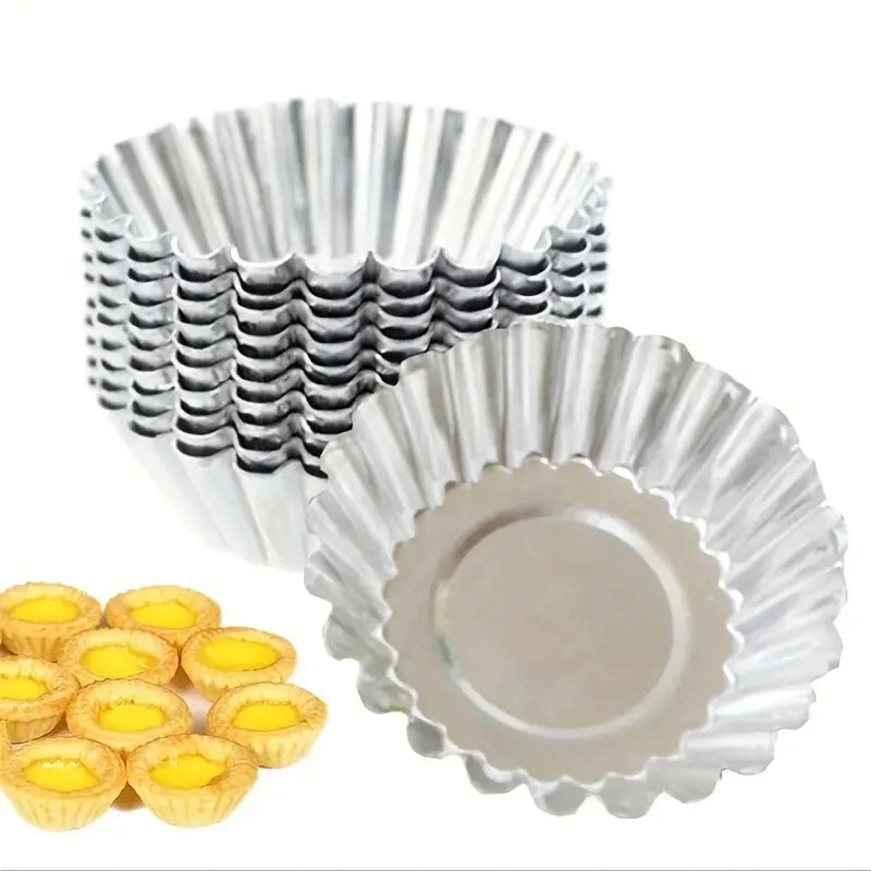Reusable Aluminum Egg Tart Molds Cookie Pudding Jellies Mould Mooncake Mold Pastry Tools Baking Accessories Kitchen Tools Qme