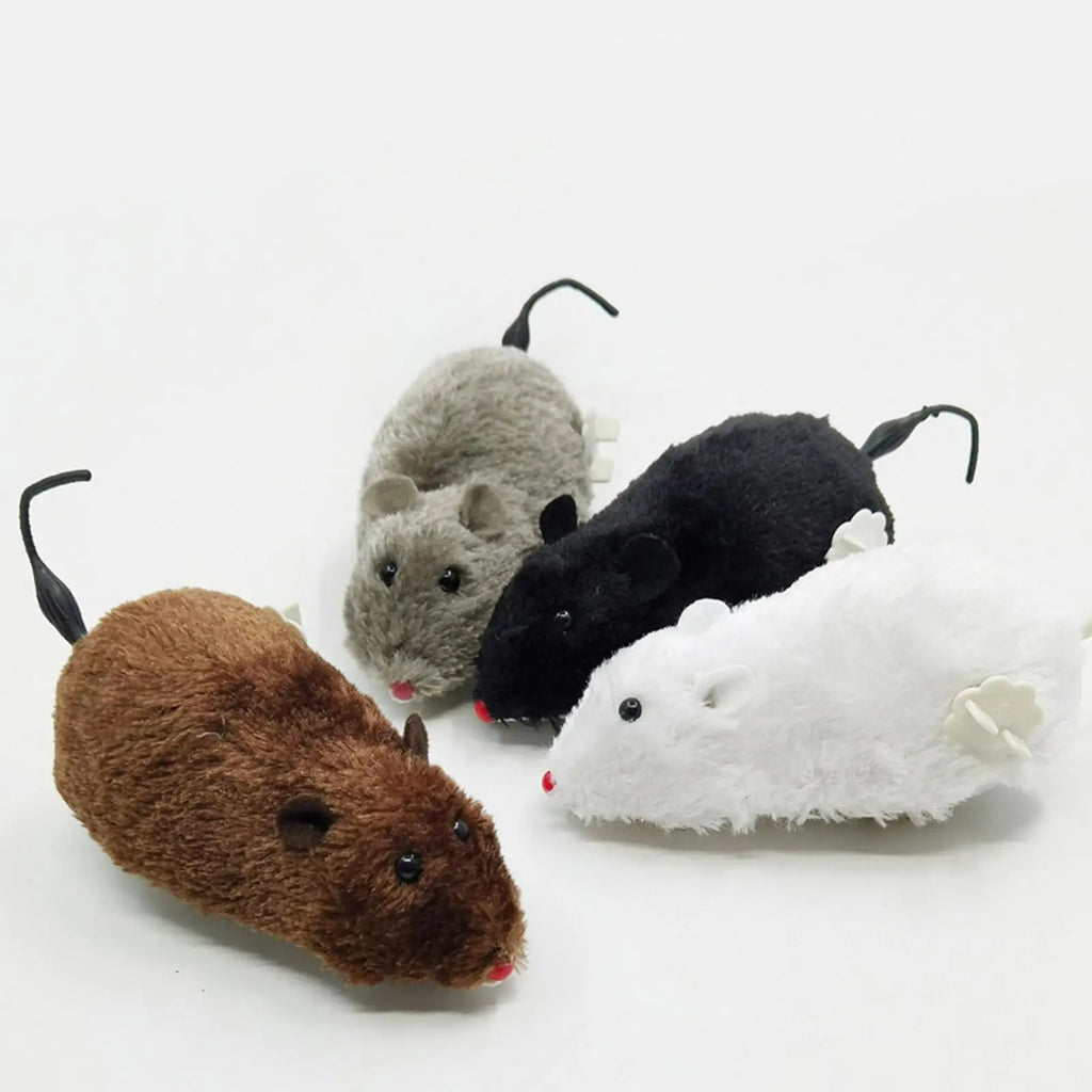Moving Mouse Cat Toy Plush Wind up Cat Toys Mouse Shape Interactive Cat Chasing Toys Interesting Playtime Supplies for Kitten Qme