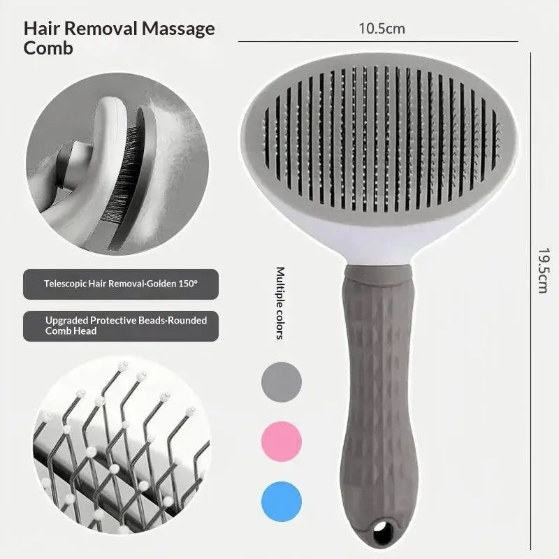 Pet Dog Brush Cat Comb Self Cleaning Pet Hair Remover Brush For Dogs Cats Grooming Tools Pet's Dematting Comb Dogs Accessories Qme A1