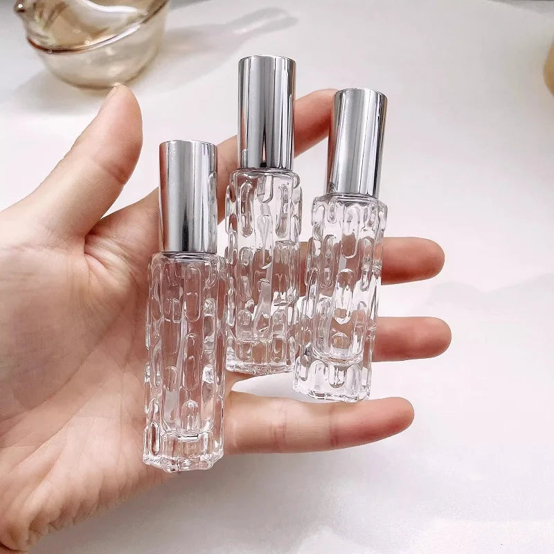 Glass Perfume Spray Bottle Aluminum Head Dispenser Press Empty Qme