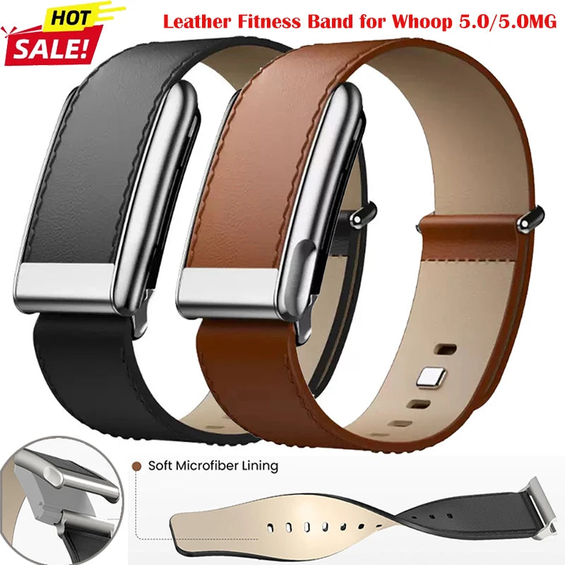 New Replacement Leather Strap for WHOOP 5.0 /5.0MG Fitness Soft Breathable Adjustable Protector Sports Wristband Strap Qme