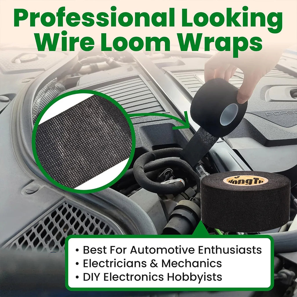 15 Meter Flame Retardant Tape Heat-resistant Adhesive Cloth Tape For Car Cable Harness Wiring Loom Protection Qme