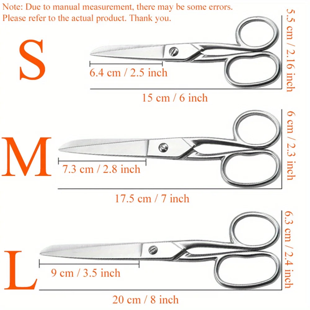 All Stainless Steel Household Scissors Sharp Precision Cutting Small Metal Scissor For Craft Fabric Paper Office Hair Trimming Qme