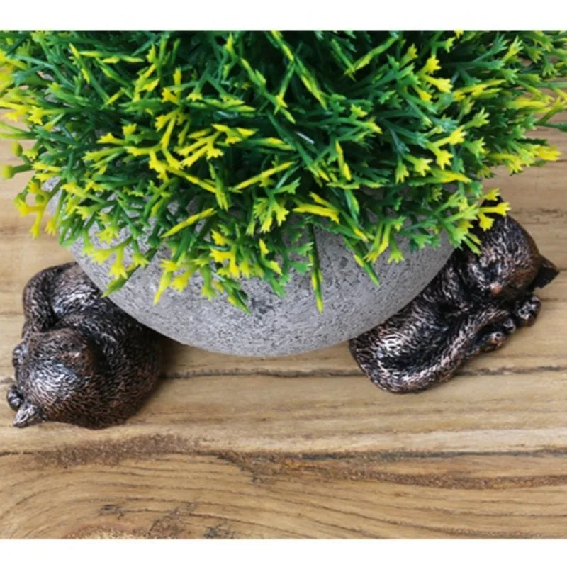 Animal Flowerpot Support Frame Dog Cat Rabbit Shaped Plant Pot Foot Qme