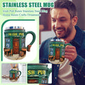 Creative Irish Pub Stainless Steel Mug Home Bar Resin Crafts Ornaments Beer Mug Coffee Cup Drinking Utensils Xmas Holiday Gift Qme as shown One Size