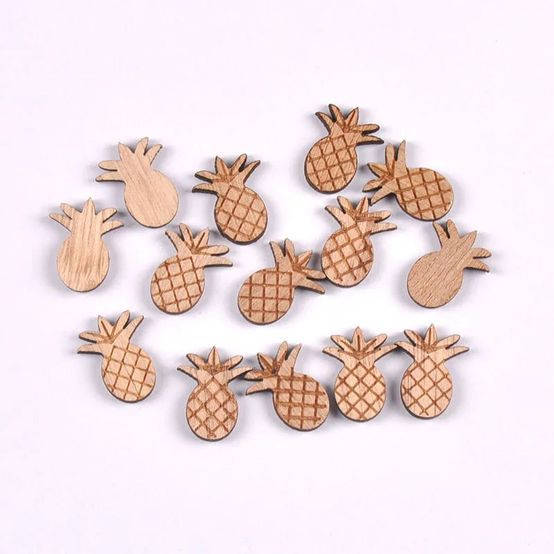 20Pcs 10-25mm Vintage Mix Pattern Bee/Cat/Mushroom/Diamond Wood Pendant Crafts DIY Scrapbook Handmade Supplies Hanging Ornaments Qme 4