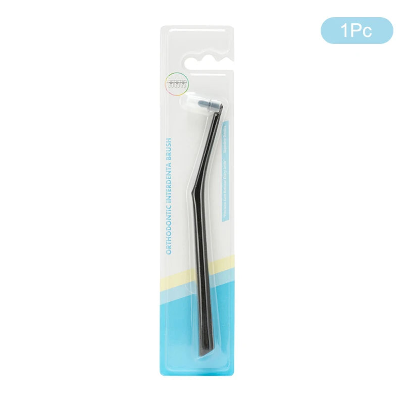 1 3 Interdental Brush Single-beam Soft Teeth Cleaning Toothbrush Oral Qme Black 1pc