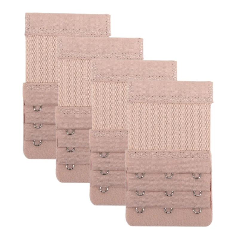 4 3 Rows Hook Extension Straps Elastic Strap Soft Comfortable Bra Qme dark skin One Size