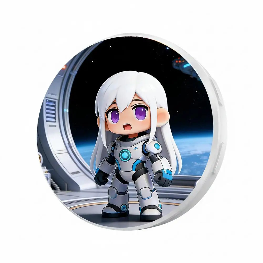 For Ebadge Electronic Bar Hanging Piece Picture Video Super Long Endurance Bluetooth Transmission Anime Animation Badge Qme White