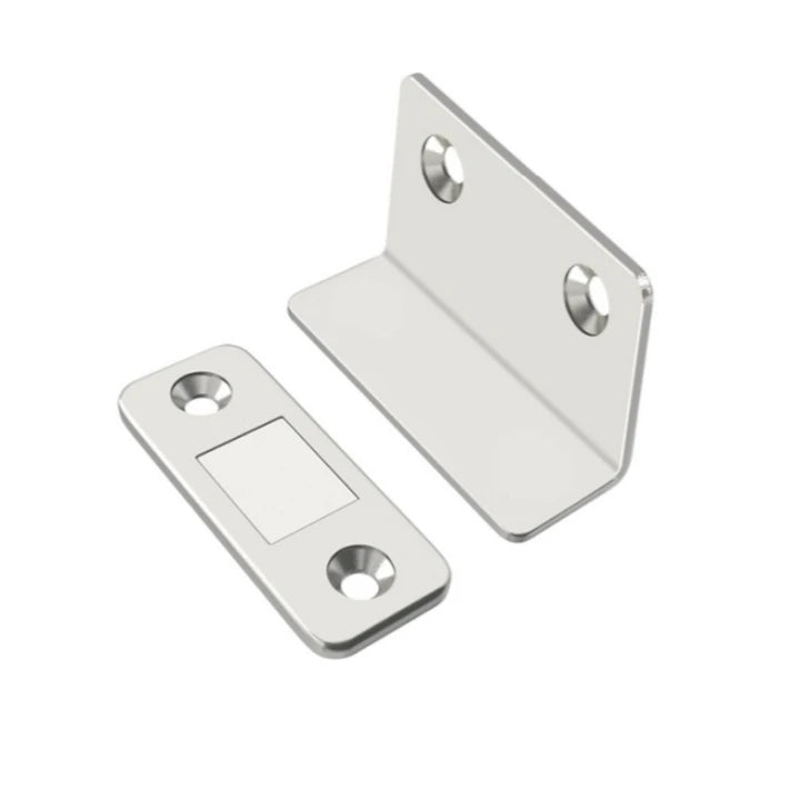 10-1PCS L-shaped Magnetic Door Closer Self-adhesive Invisible Cabinet Door Suction Wardrobe Magnetic Strip Patch Door Stopper Qme Silvery 1pcs